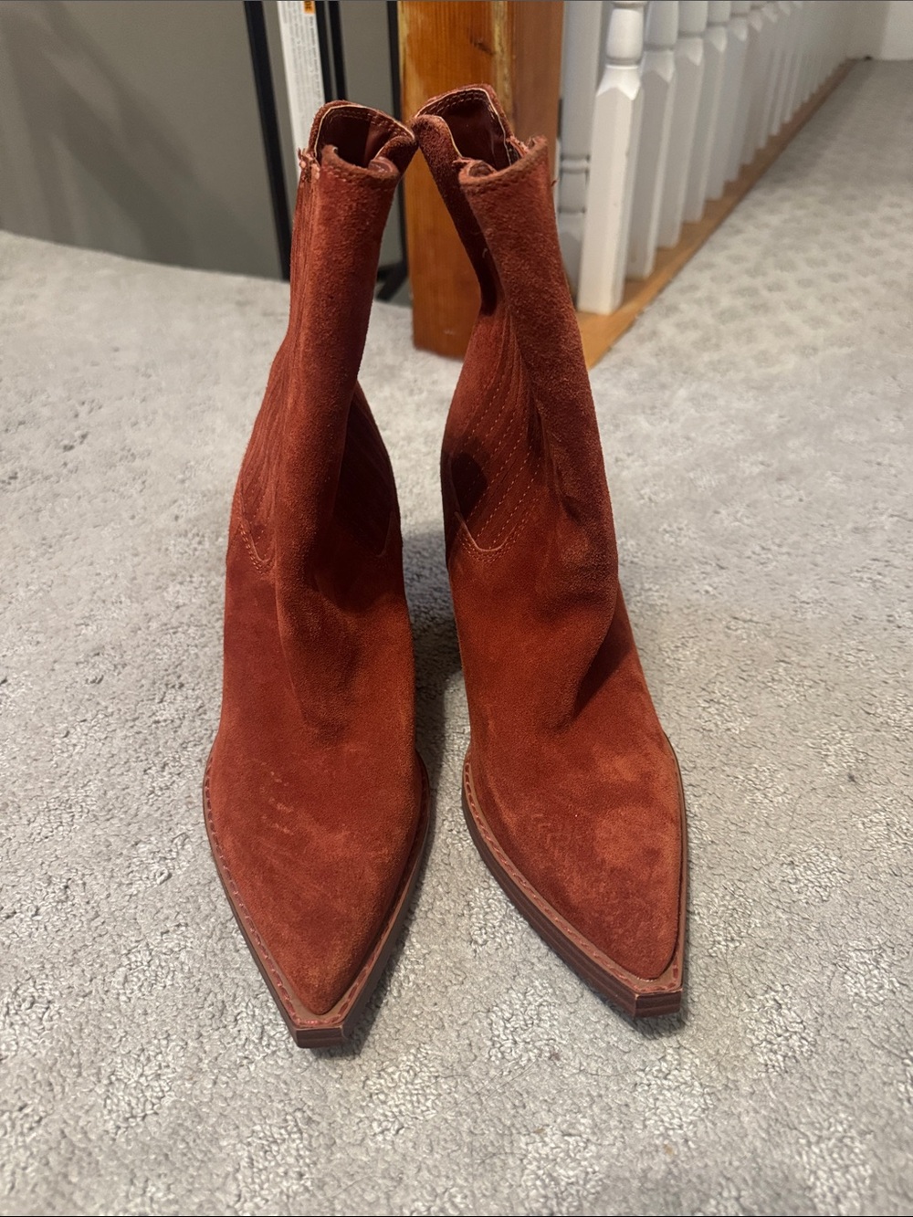 Nine West Women's Rust Suede Pointed Ankle Booties